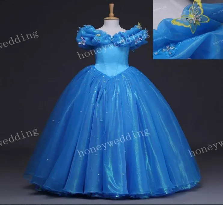 2019 Real Image Kids Cosplay Dress Flower Girl Dresses Child Wedding Party Princess Ball Gown Girls Pageant Gowns Storlek 127621096