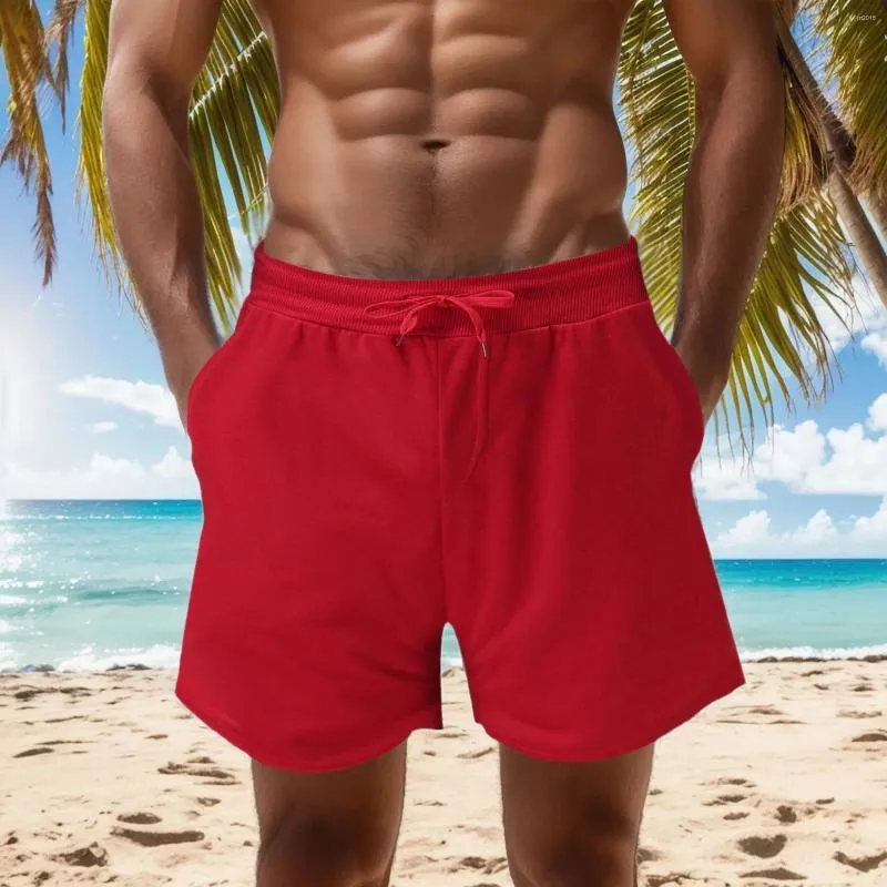 Herren-Shorts, Sommermode, kurze Hose, lässig, Schnür-Stil, lockere, solide Strandhose