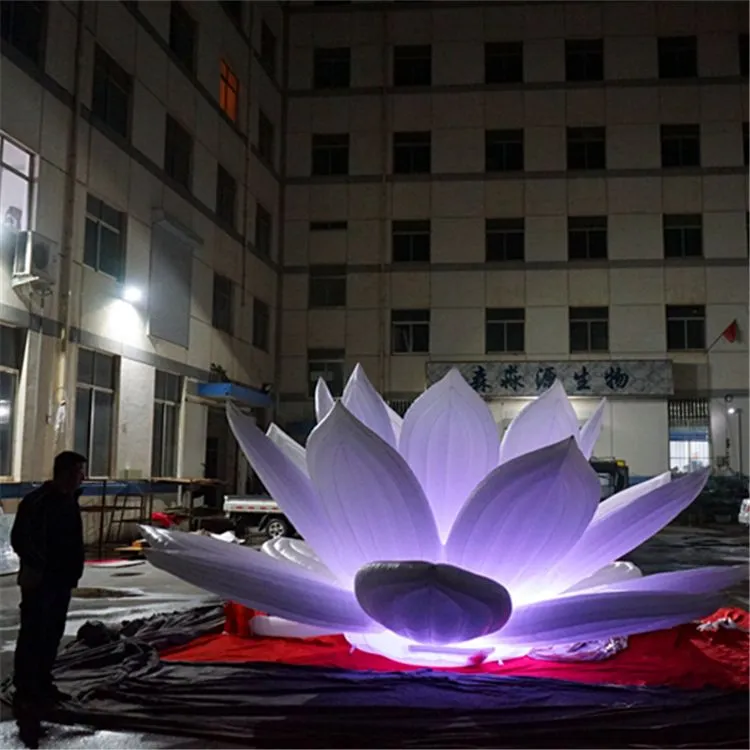 10mD (33ft) with blower wholesale Giant Inflatable Lotus Flower with LED light for 2024 Outdoor inflatable Concert nightclub Stage Decoration