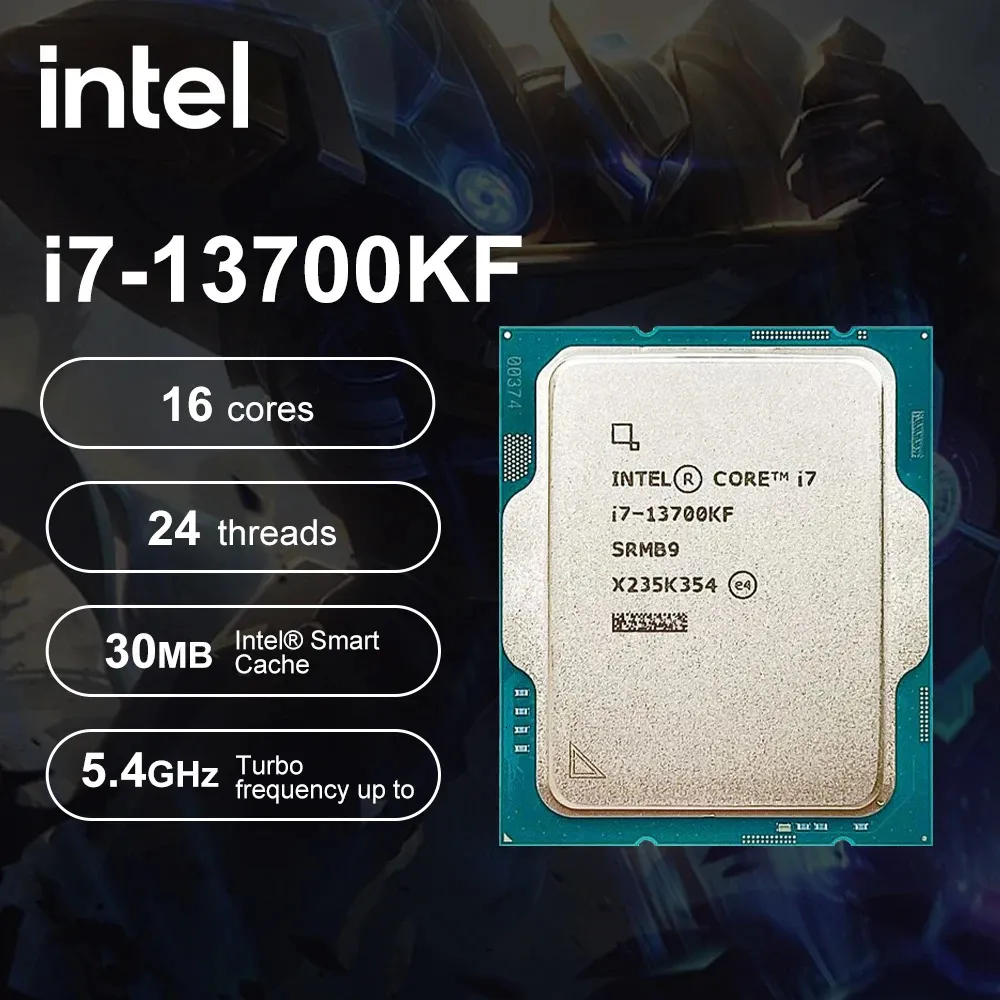 Processeur de jeu Intel Core i713700KF i7 13700KF 34 GHz, 16 cœurs, 24 threads, 10nm L330M, 125W, LGA 1700, 240123