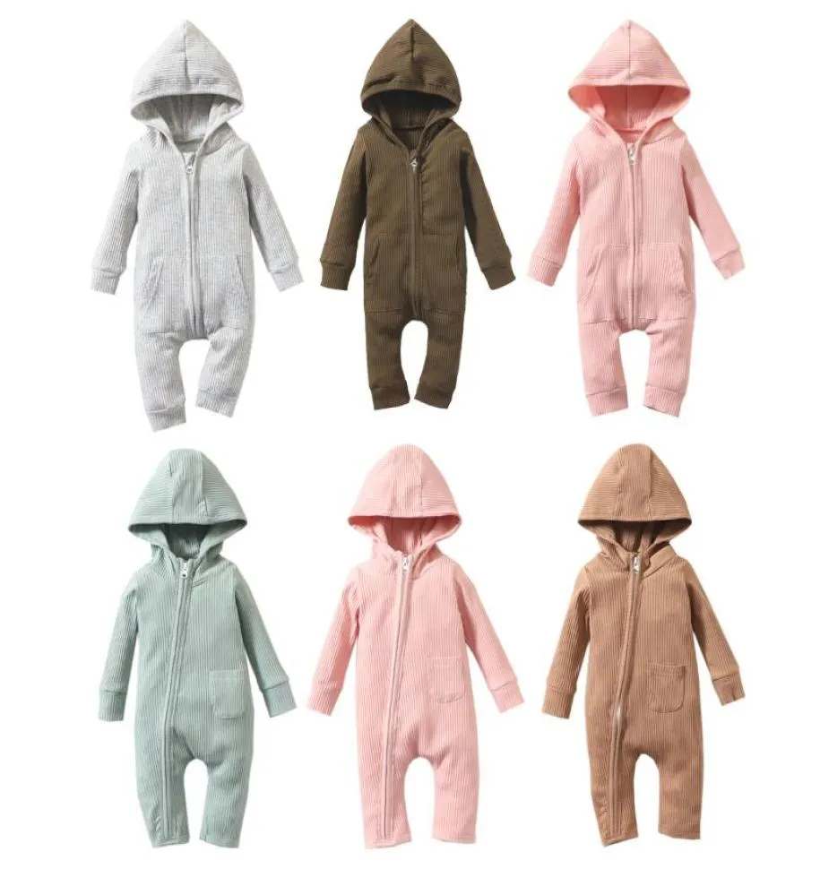 Pudcoco Infant Baby Boy Girl Long Sleeve Solid Jumpsuit Zipper Pocket Pullover Warm Pajama Sleep Play Outfit 018 Months Jumpsuits1024397