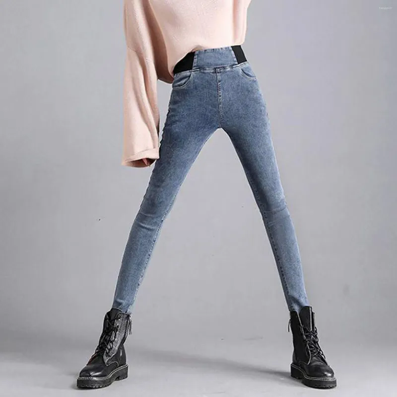 Женские джинсы, брюки, женские брюки, джинсовые брюки с высокой талией, облегающие эластичные женские эластичные леггинсы Vetement Femme