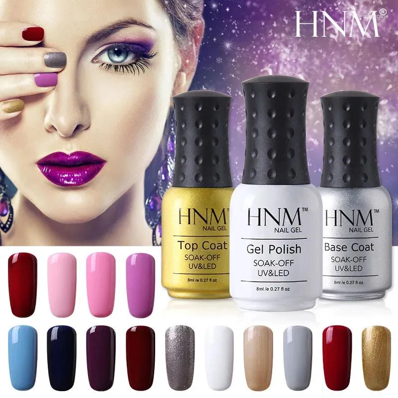 Nagelgel HNM 3 teile/los 8 ML Nagellack-set Werkzeug Vernish Maniküre Kit Lak Lack Vernis Semi Permanent Lacke Gelpolish