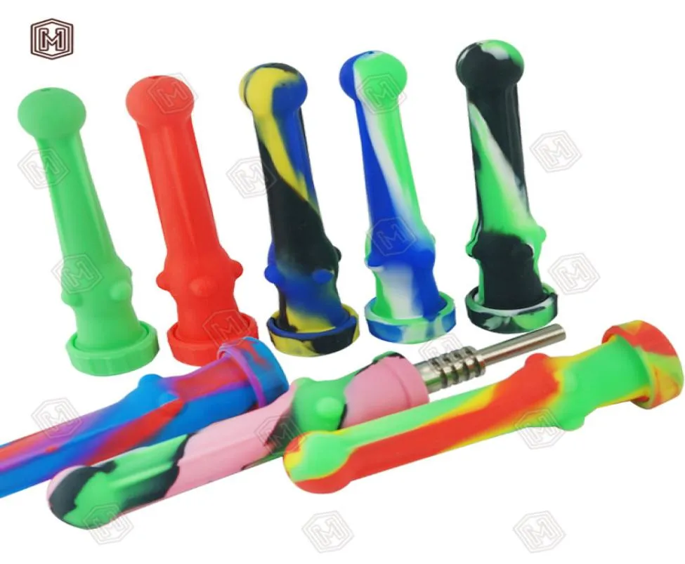 Smoke Shop Accessori per fumatori interi Regalo Pipa ad acqua in silicone Mini portatile Impianti petroliferi Bong Percolatore Penna per tamponare Nave di 1052118