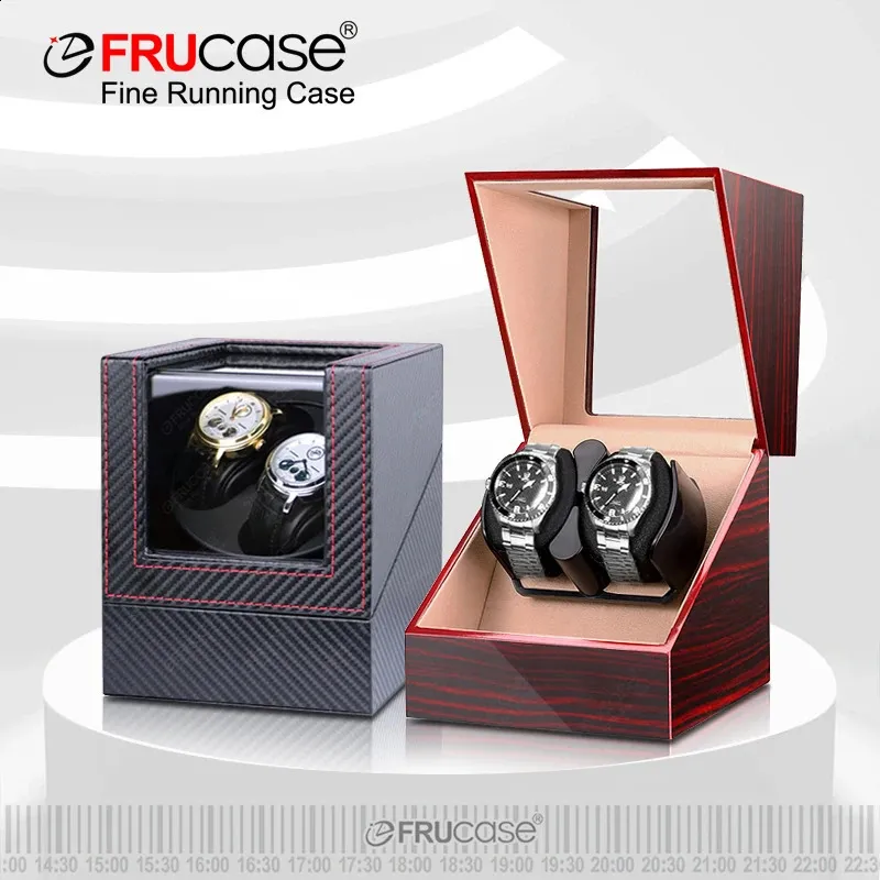 FRUCASE Doppelter Uhrenbeweger für Automatikuhren, Uhrenbox, USB-Aufladung, 20 240127