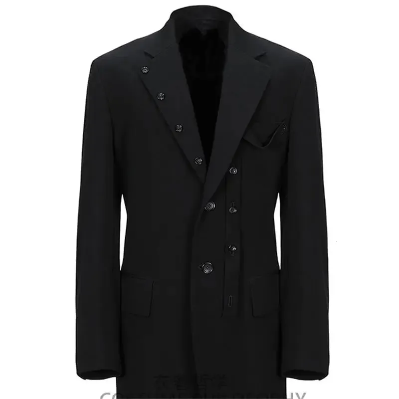 Vêtements personnalisés S ~ 6XL pour hommes, manteau de costume noir grande taille, conçu par un coiffeur, à la mode, 240131