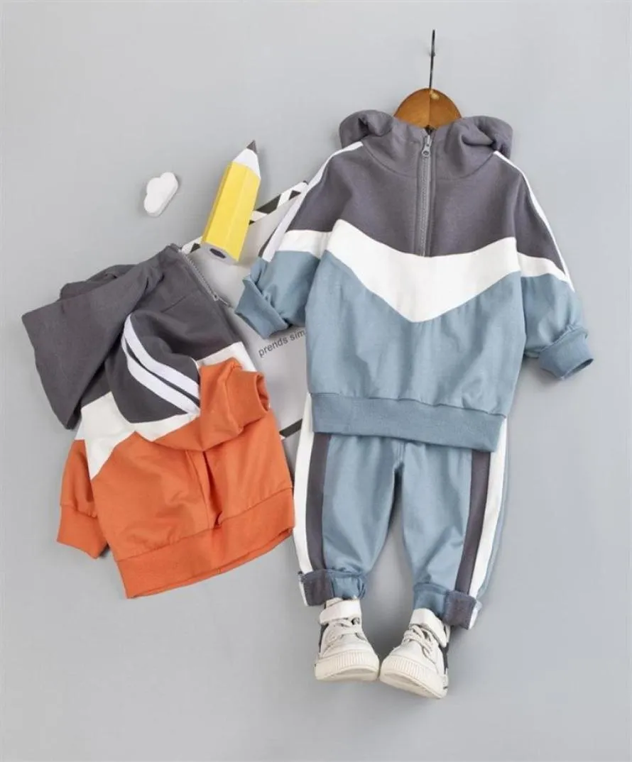 Herbst Neue Mode Kinder 039s Cothing Jungen Bequeme Kinder Anzug Baby Mit Kapuze Jacke Hosen 2 stücke Baby Kleidung257p9466442