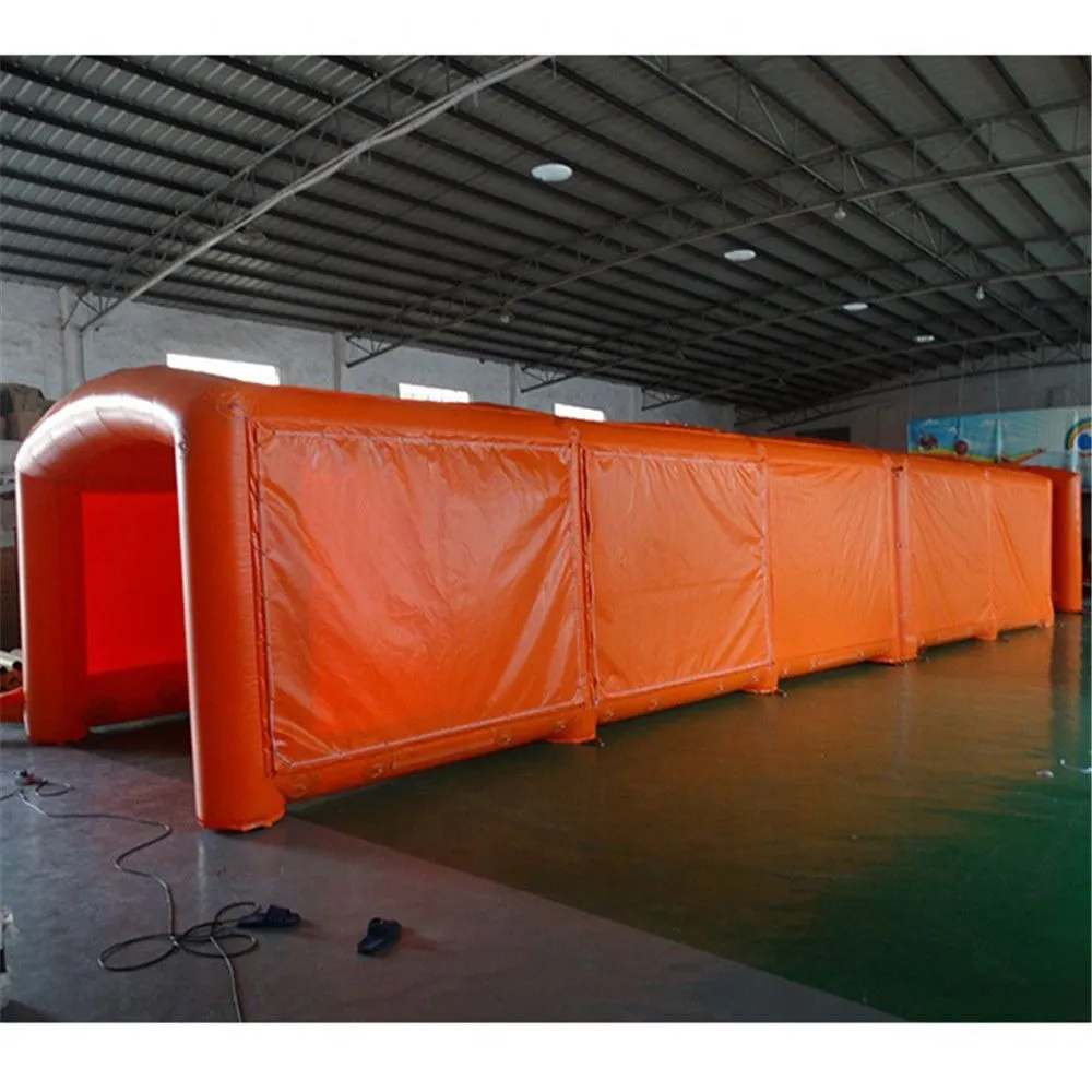Tente tunnel gonflable Orange 10x3x3mH (33x10x10 pieds), chapiteau en Tube Orange, exposition publicitaire, arc commercial en forme d'arc, abri d'entrée Sport