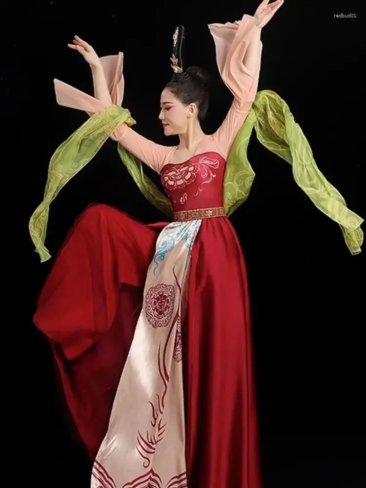 Bühnenkleidung, Tanzkleid, klassische Performance, Hanfu-Kleidung, Tang-Rock, ethnischer chinesischer Stil, elegante Kunstprüfung