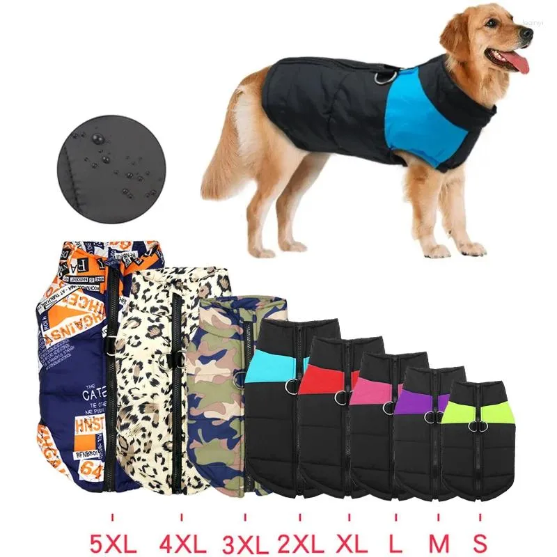 Vestuário para cães Inverno roupas quentes acolchoadas jaqueta impermeável para cães pequenos e grandes casaco de cachorro de lã com zíper colete chihuahua trajes