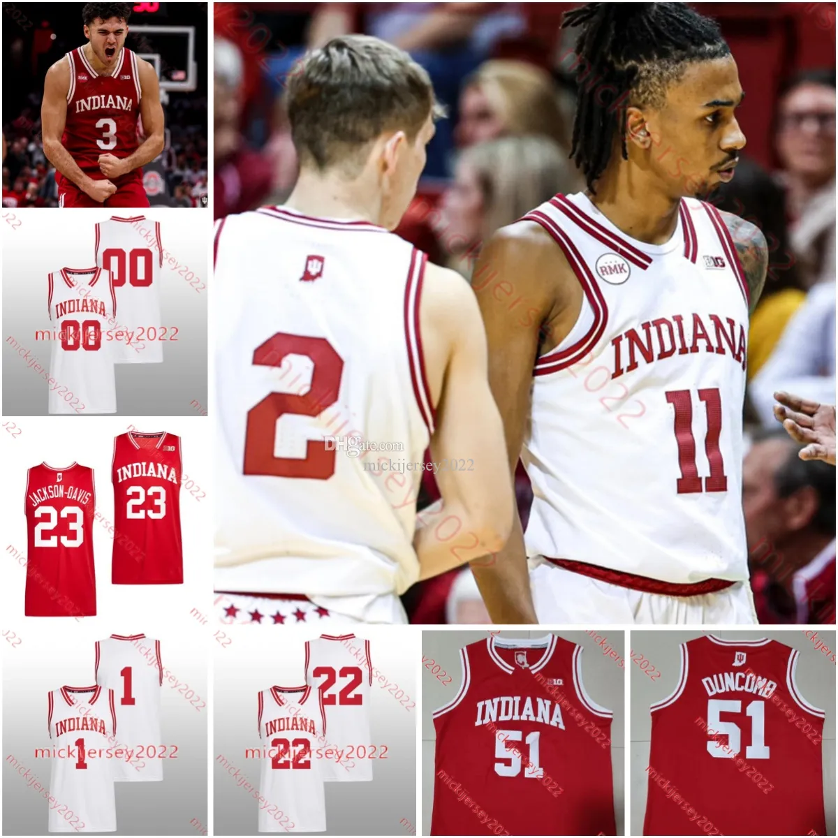 Custom Stitched Indiana Hoosiers Indiana Hoosiers Basketball Jersey Featuring OG Anunoby Kelel Ware Gabe Cupps Anthony Walker Jakai Newton And Jordon Rayford RMK Indiana Jerseys From Mickijersey2022 2...