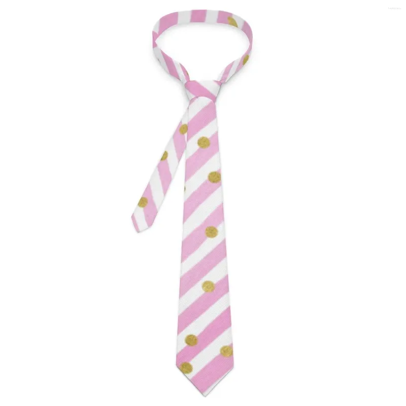 Papillon Cravatta da uomo Glitter Pois e strisce Collo Rosa geometrico Vintage Colletto fresco Accessori per cravatte per feste cosplay personalizzati