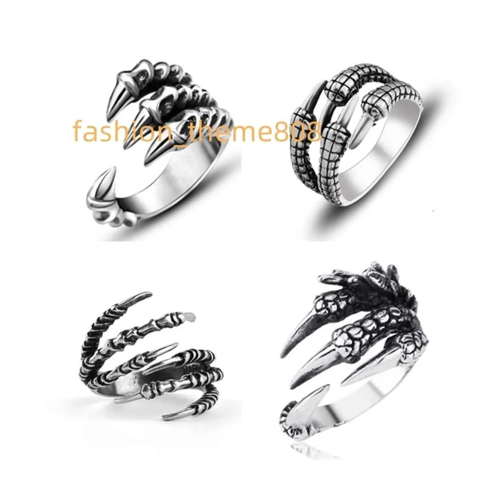 Dragon Claw Ring Retro Punk Begintated Ring قابلة للتعديل قابلة للضبط القوطي Punk Tentacle Hip-Hop Middle Finger for Women Men Jewelry