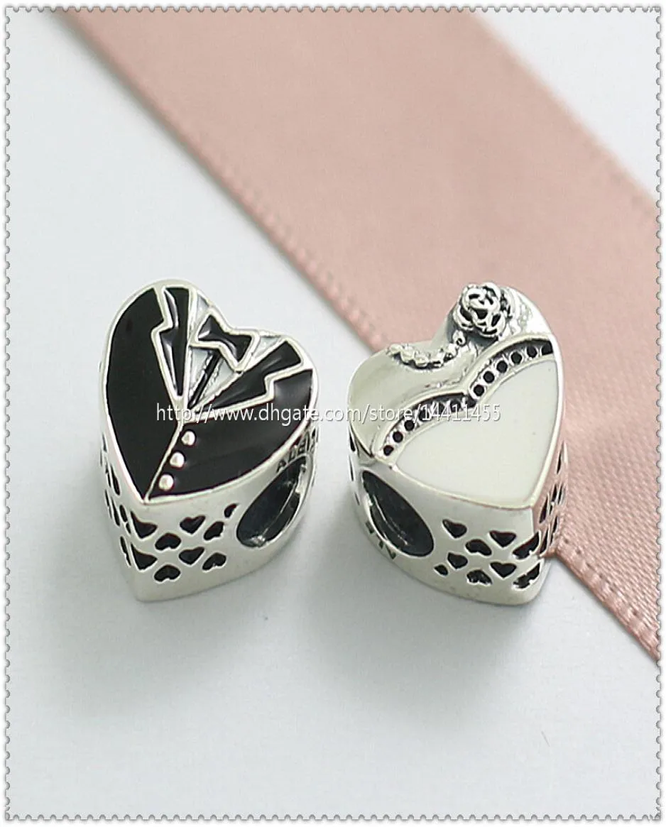 New 2016 Spring 925 Sterling Silver Our Special Day Charm Bead with White and Black Enamel Fits European Jewelry Bracelets Neckl4757841