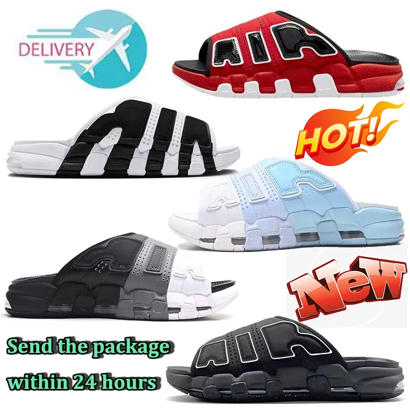 Pippen Pantoufles Designer Uptempo Slipper Femmes Slide Sandal Caoutchouc Plage Pantoufles D'été Plat Semelle Épaisse Salle De Bain Maison Chaussures Pantoufles taille 40-45