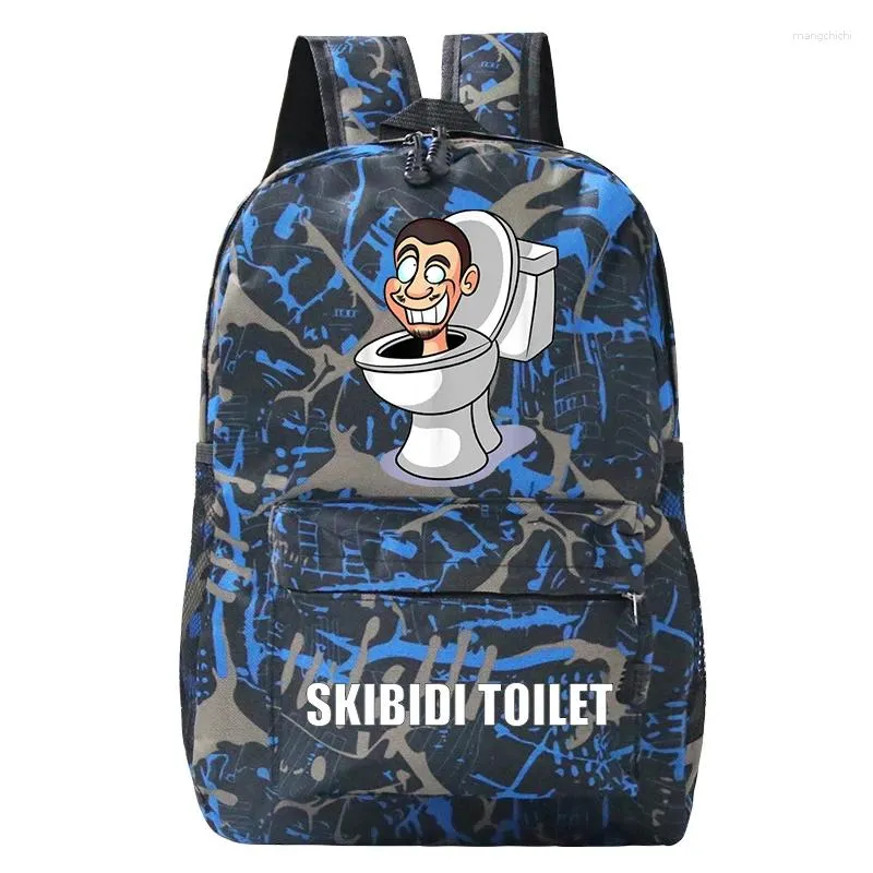 حقيبة ظهر Skibidi المرحاض لعبة Schoolet لعبة الرسوم المتحركة طباعة الطالب بويز الفتيات اليومية حقيبة الكتب الرجال المحمول Bagpack Bage Travel Bag Kids Daypack