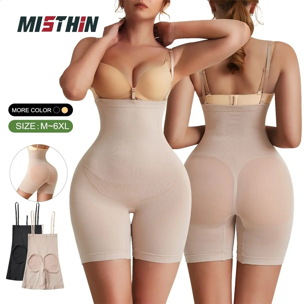 MISTHIN Hohe Taille Steuer Höschen Double Stap Shapewear Für Frauen Nahtlose Sicherheits Hosen Trainer Body Shaper Shorts 240130