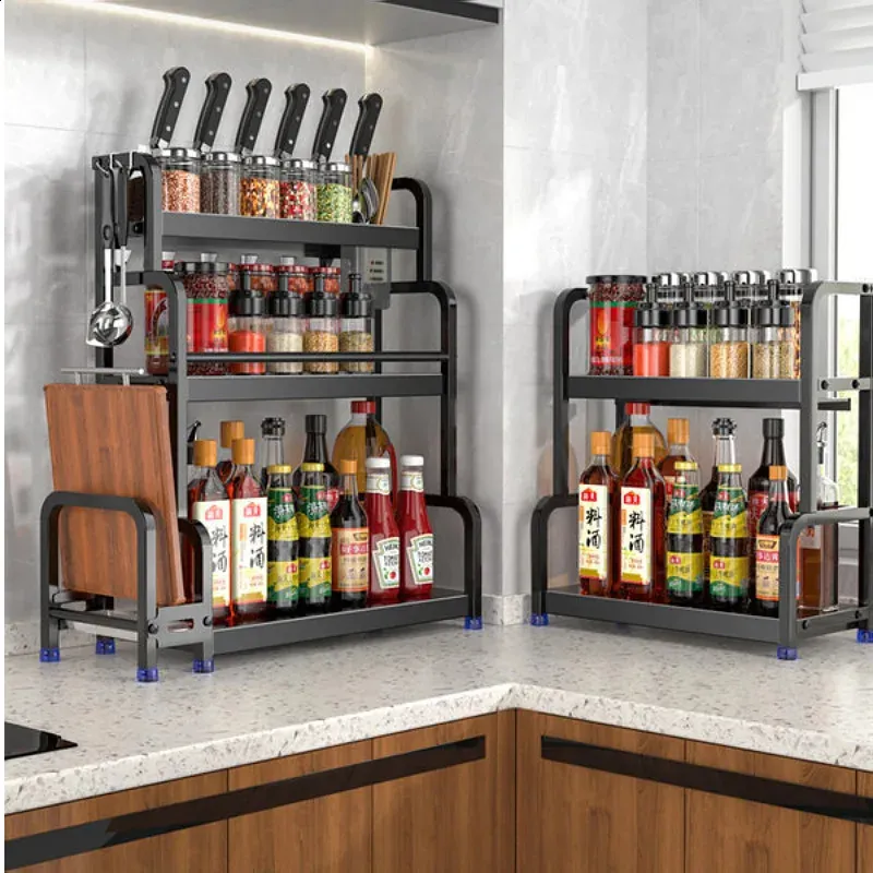 Stainless Steel Kitchen Organizer Rack - 2/3 Tier Seasoning Shelf ...