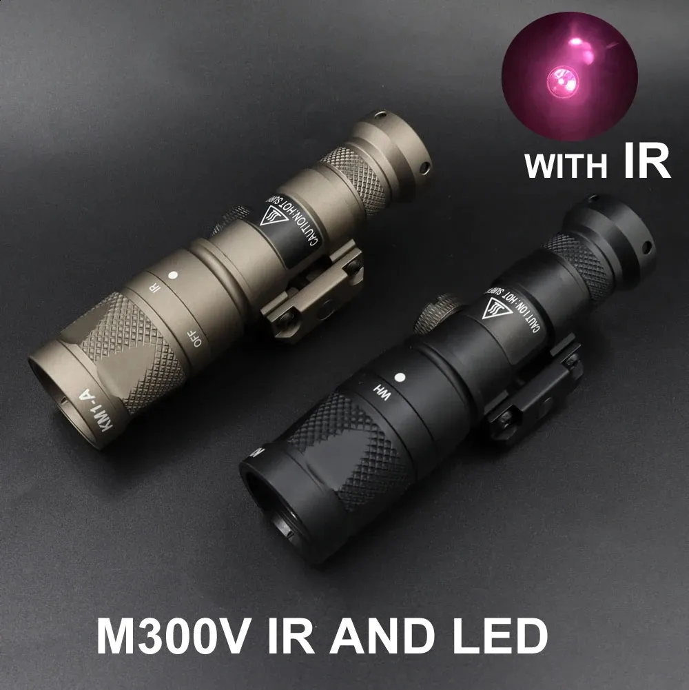 전술 조명 M300V IR 조명 LED 흰색 스카우트 손전등 사냥을위한 원격 압력 스위치가있는 화이트 스카우트 손전등 240131