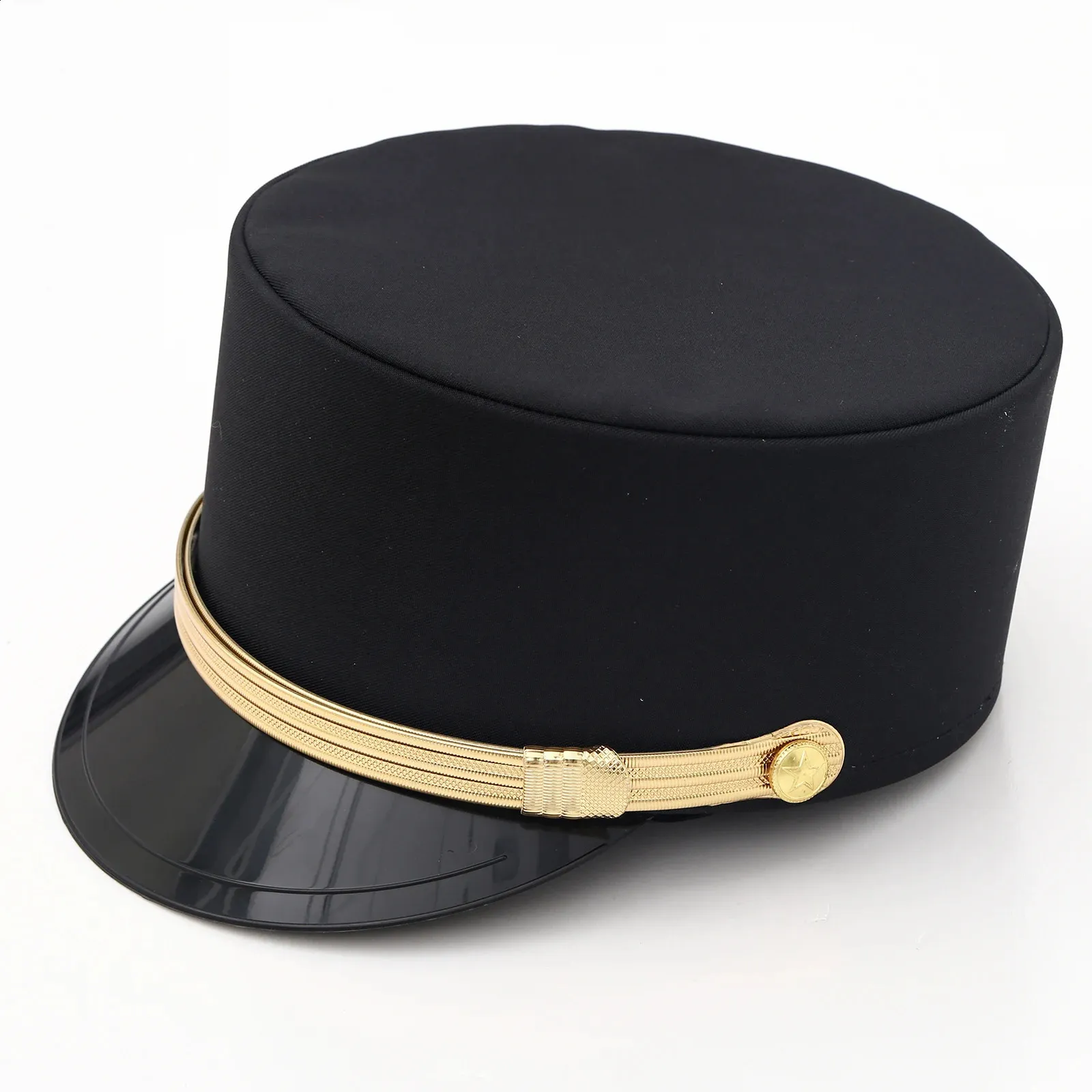 Sombrero de lujo mujeres hombres gorras militares Anime Cosplay Top plano femenino otoño el camarero capitán para puesta en escena 240130