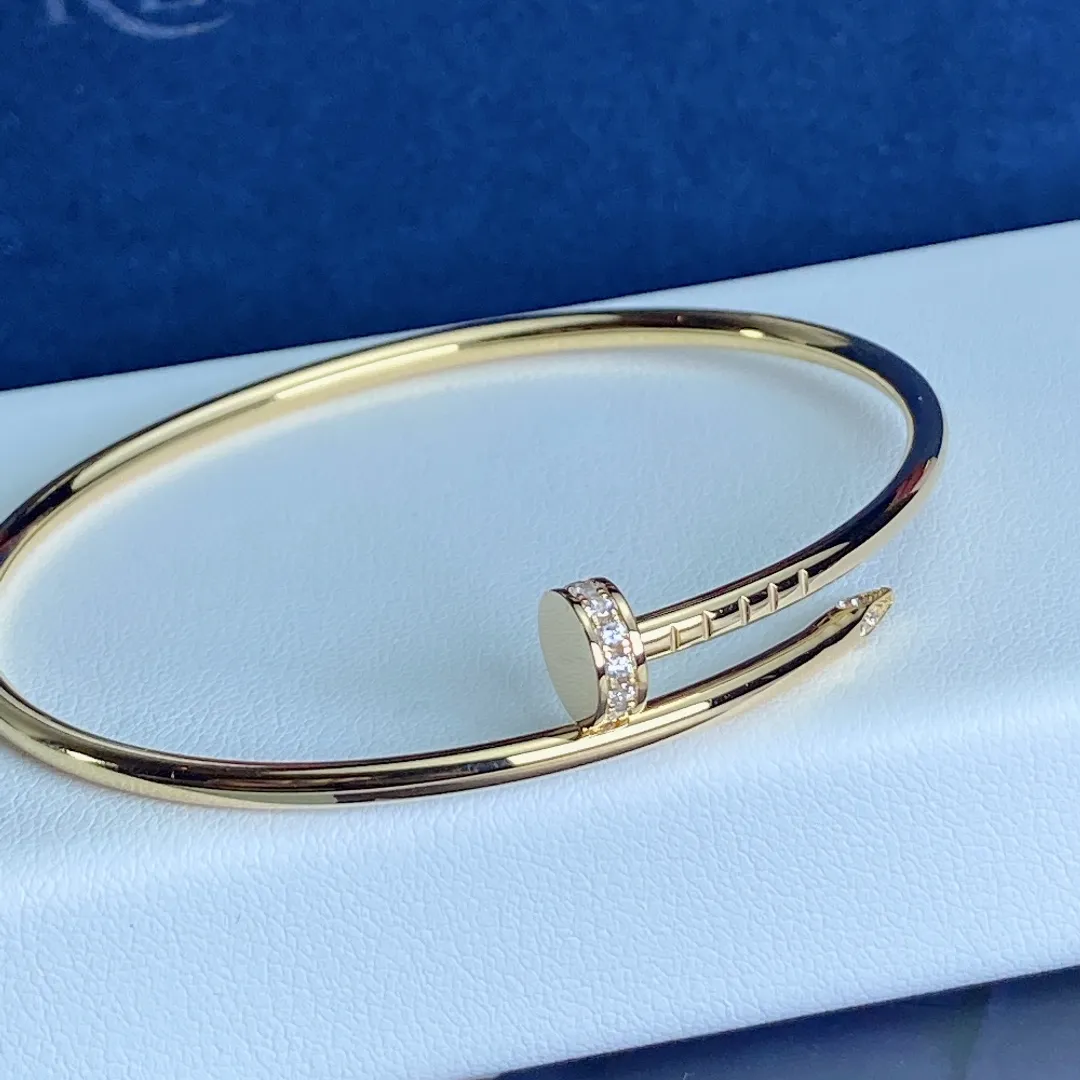 Bracelet à ongles fins en argent sterling pour femmes, bracelets à breloques, bonne version avec diamants