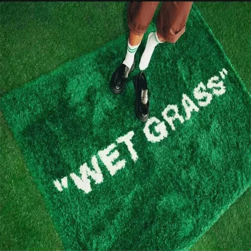 WET GRASS Rug with Label Area Rug Large for Living Room Plush Carpet on The Floor Furnishings Bedside Bay Window Sofa Floor Mat 240125