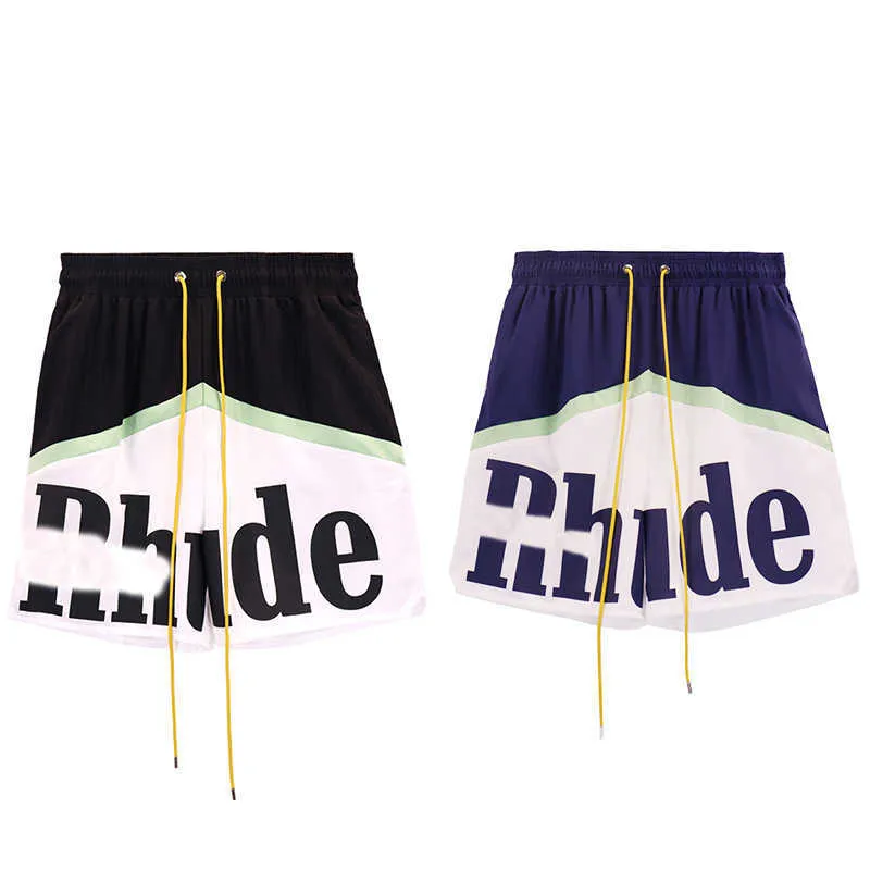 New American Fashion Brand Letter Printing Casual Shorts for Mens Summer Loose Wide Leg Mesh Pants