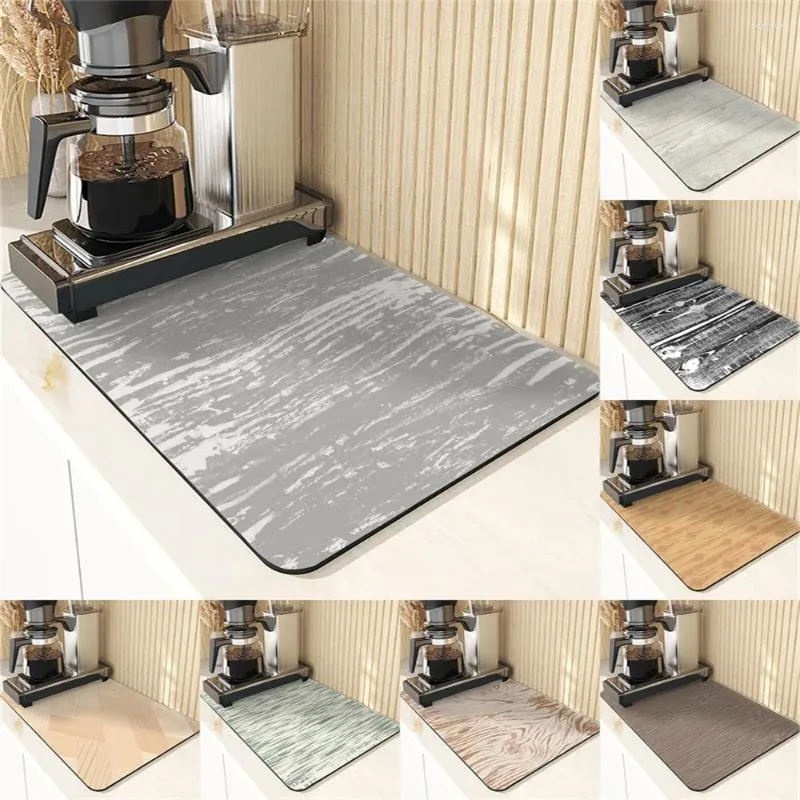 Bord Mattor Treeline Style Placemat Coasters Decoration and Accessories årliga ringmönster Non-Slip Diatomaceous Earth Mat