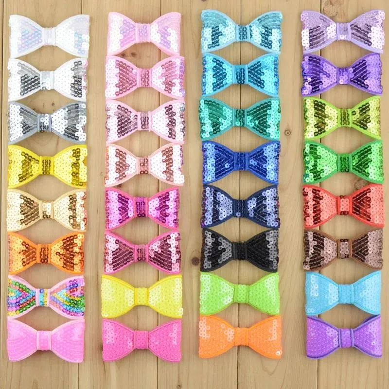 Saç Aksesuarları 32pcs/Lot 32c 8cm Çocuklar Butik Bowknots Klips Olmadan Kızlar İçin Sequin Yayları DIY Head Bands HDJ26