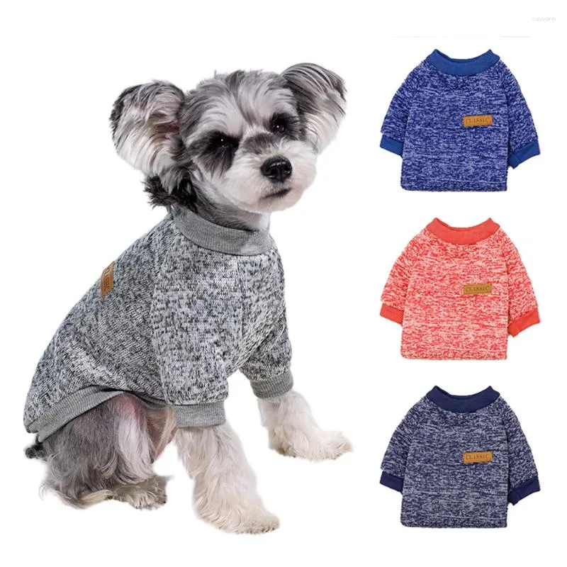 Hundebekleidung, Rundhals-Sweatshirt, weiches Welpen-Strickwaren-Kostüm, Winterkleidung für kleine Hunde, Chihuahua-Mantel, Schnauzer-Mops-Outfits