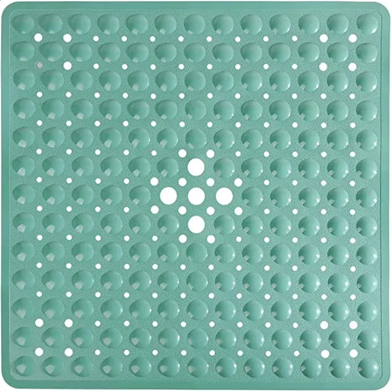 Square Bath Shower Tub Mat for Bathroom Non Slip Bathtub Mats with Suction Cups Drain Holes Machine Washable 53x53cm/ 21x21 Inch 240130