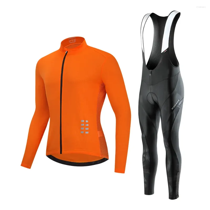 Гоночные комплекты, мужская спортивная одежда для велоспорта на открытом воздухе, влагоотводящий топ, комплект штанов с длинными рукавами для горного велосипеда