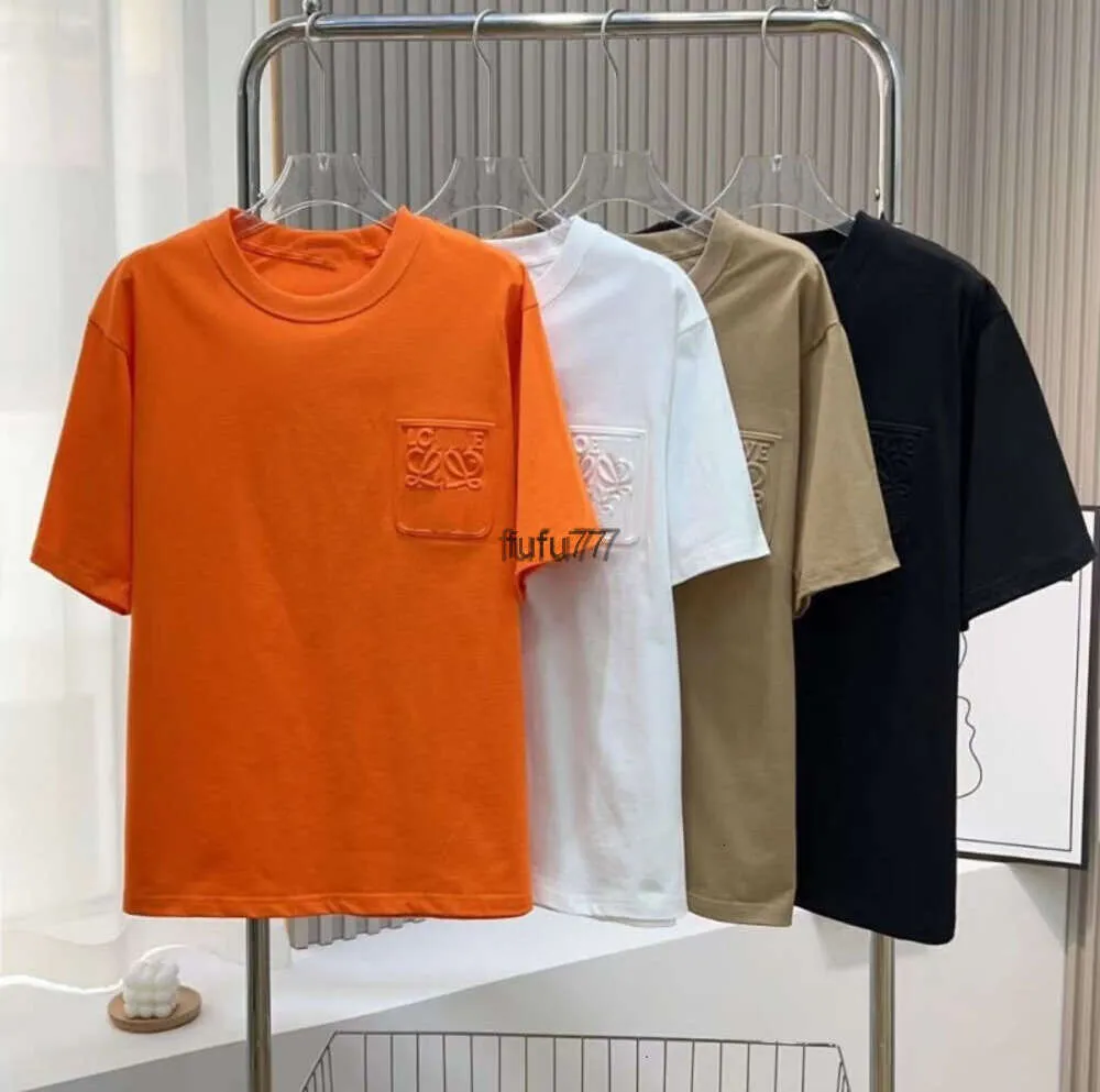 2024 Новый стиль, летние 3D рельефные футболки для мужчин и женщин, хлопковая футболка с надписью, однотонная повседневная футболка с коротким рукавом и круглым вырезом