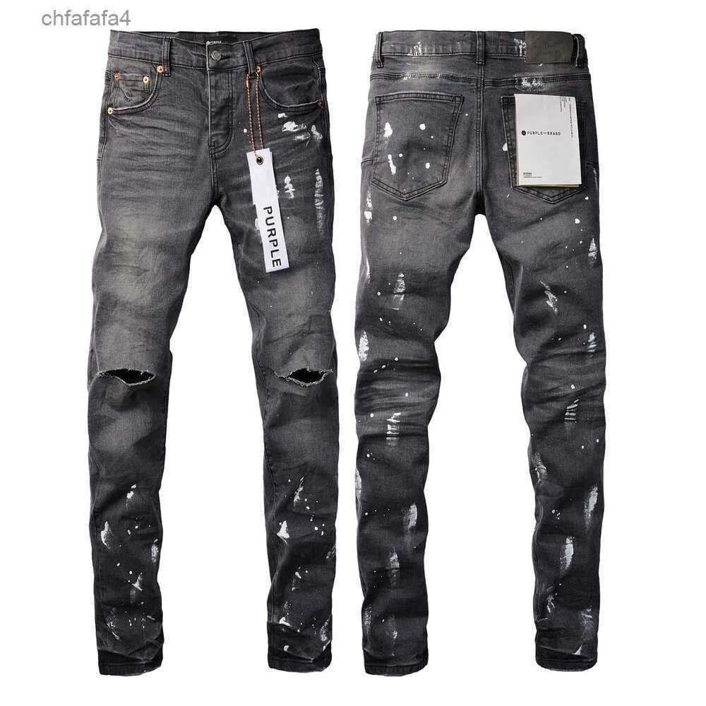 Purple dżinsy projektant męskich proste chude spodnie workowate dżinsowe europejskie dżinsowe spodnie spodnie motocyklowe haft motocyklowy Ripped Trend 29-40 J9039 EQAC
