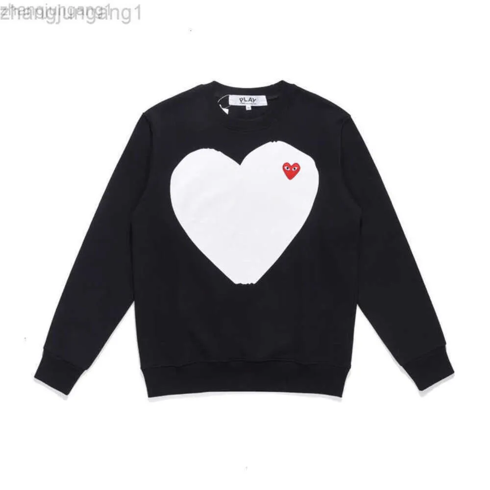 24SS Desginer Cdgs T Shirt Commes Des Garcons HEYPLAY Peach Heart Fashion Brand Mens and Womens Round Neck Pullover Sweater Shirt White Heart Long Sleeve Undercoat Co