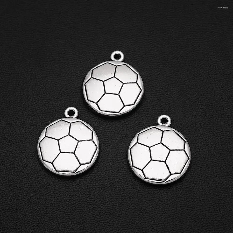 Charms 5pcs/Lot 18x22mm Antique Silver Plated Football Sports Pendants For DIY Keychain Jewelry Making Supplies Accessories