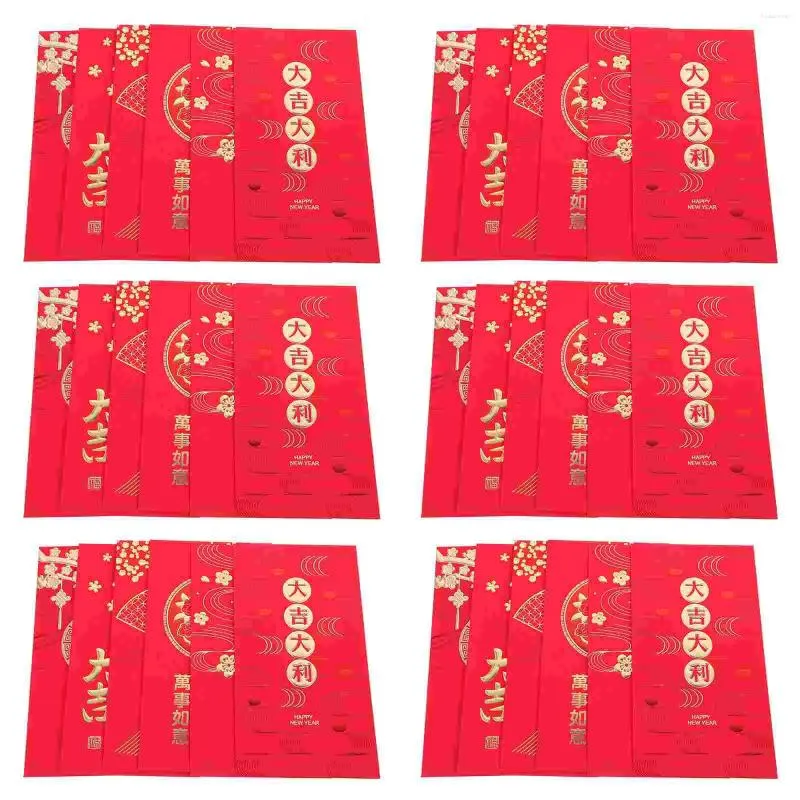 Cadeau cadeau 36 pcs cartes de l'année enveloppe rouge de style chinois pour cadeaux pour enfants 2024 années d'argent