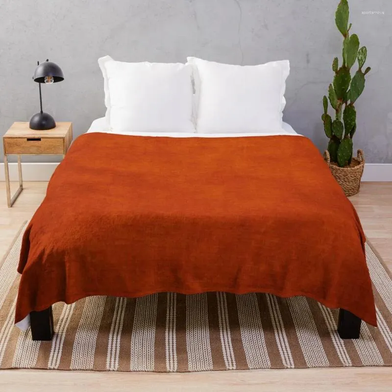 Cobertores queimados laranja arremesso de manto de luxo de crochê tricotado
