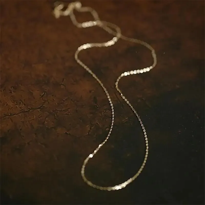 GOLDtutu véritable 14K collier en or massif Style Simple minimal chaîne de cou bijoux fins réel Au585 pour femmes fille kj159 240118
