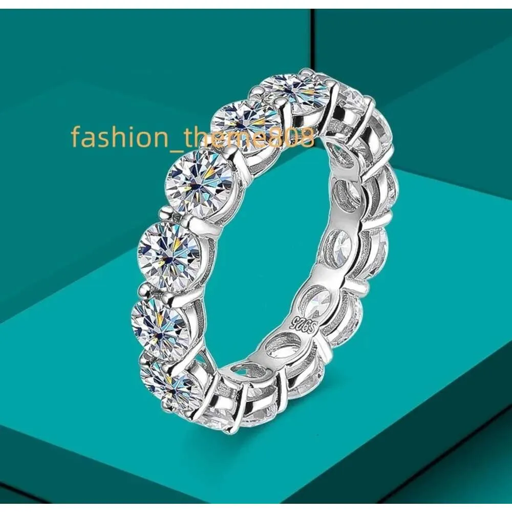 Cluster gra certifié Moissanite Diamond Ring 925 Sterling Sliver glacé hip hop tennis Eternity Band lien cubain bijoux fins