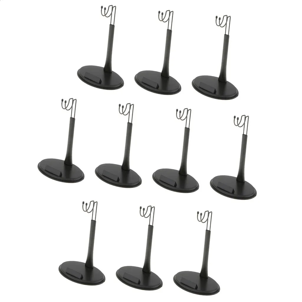 10 pièces noir 1/6 échelle 12 pouces figurines poupées maison de poupée présentoir support de Base hauteur réglable 240123