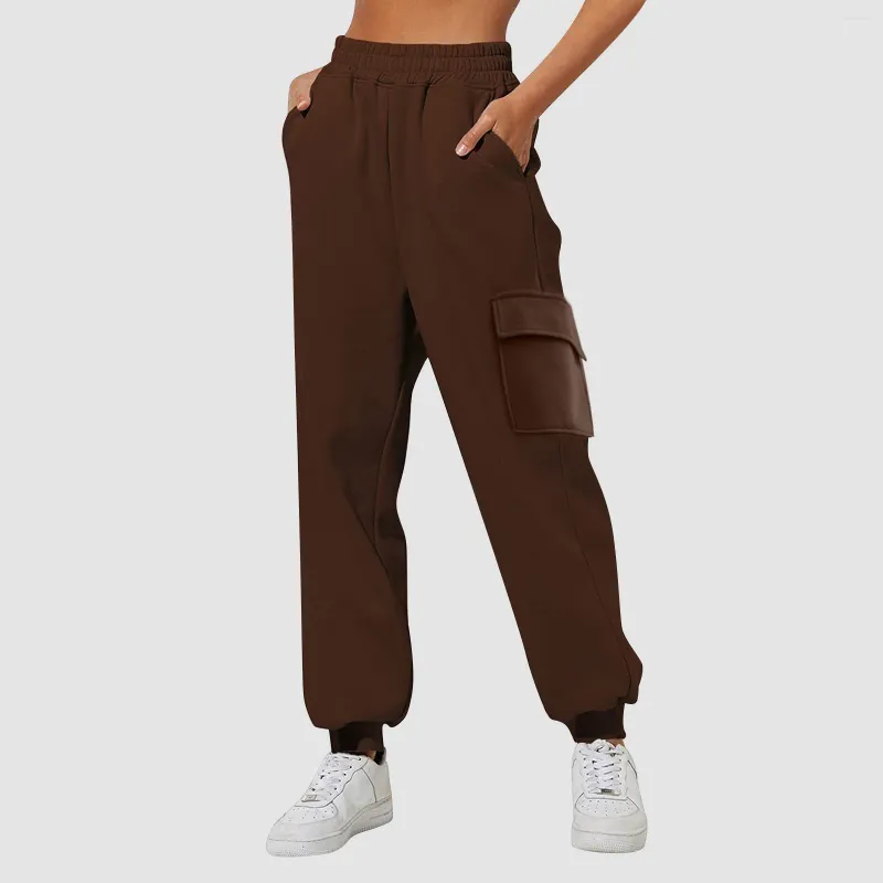 Женские брюки-карго, женские модные однотонные свободные прямые спортивные штаны для йоги, удобные трусики из хлопка, хипстеры