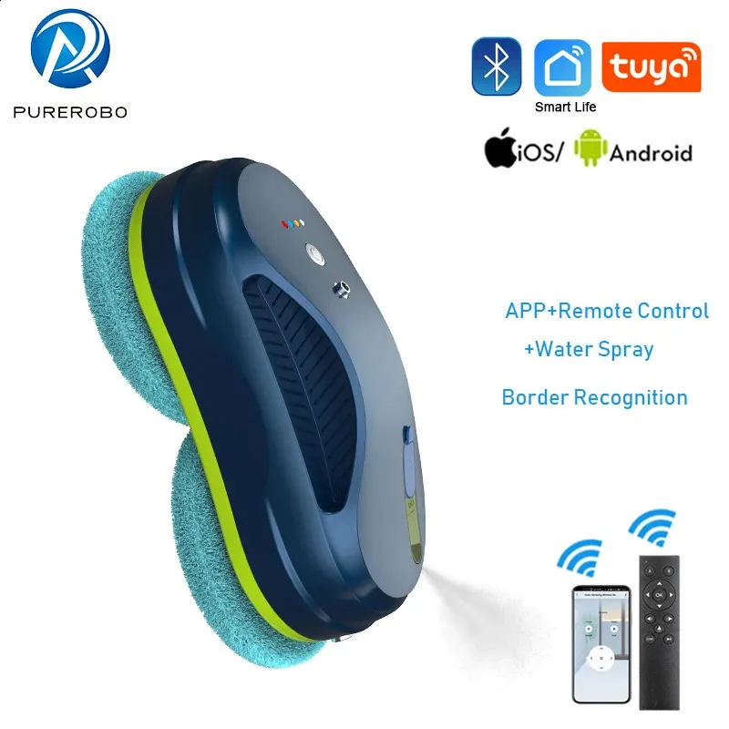 Purerobo WR3s Window Cleaning Robot App Remote Control Smart Automatisk Vatten Spray Antifalling Electric Sukuum Cleaner 240131