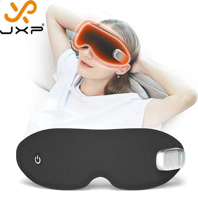JXP Compresser le massage des yeux avec masque de sommeil à vibrations thermiques Blackout de pression d'air 3D 3 en 1 chargeur Instrument de massage des yeux secs 240127