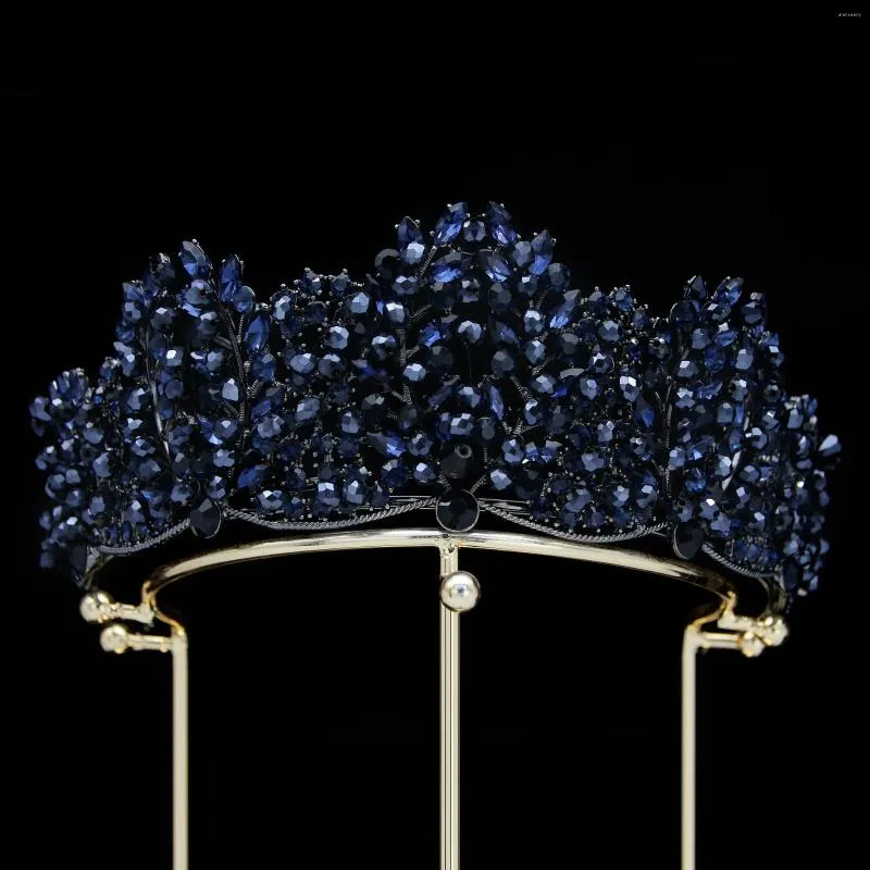 Pinces à cheveux de luxe forêt cristal perlé diadèmes reine royale couronne de mariée strass concours diadème bandeau accessoires de costume de mariage