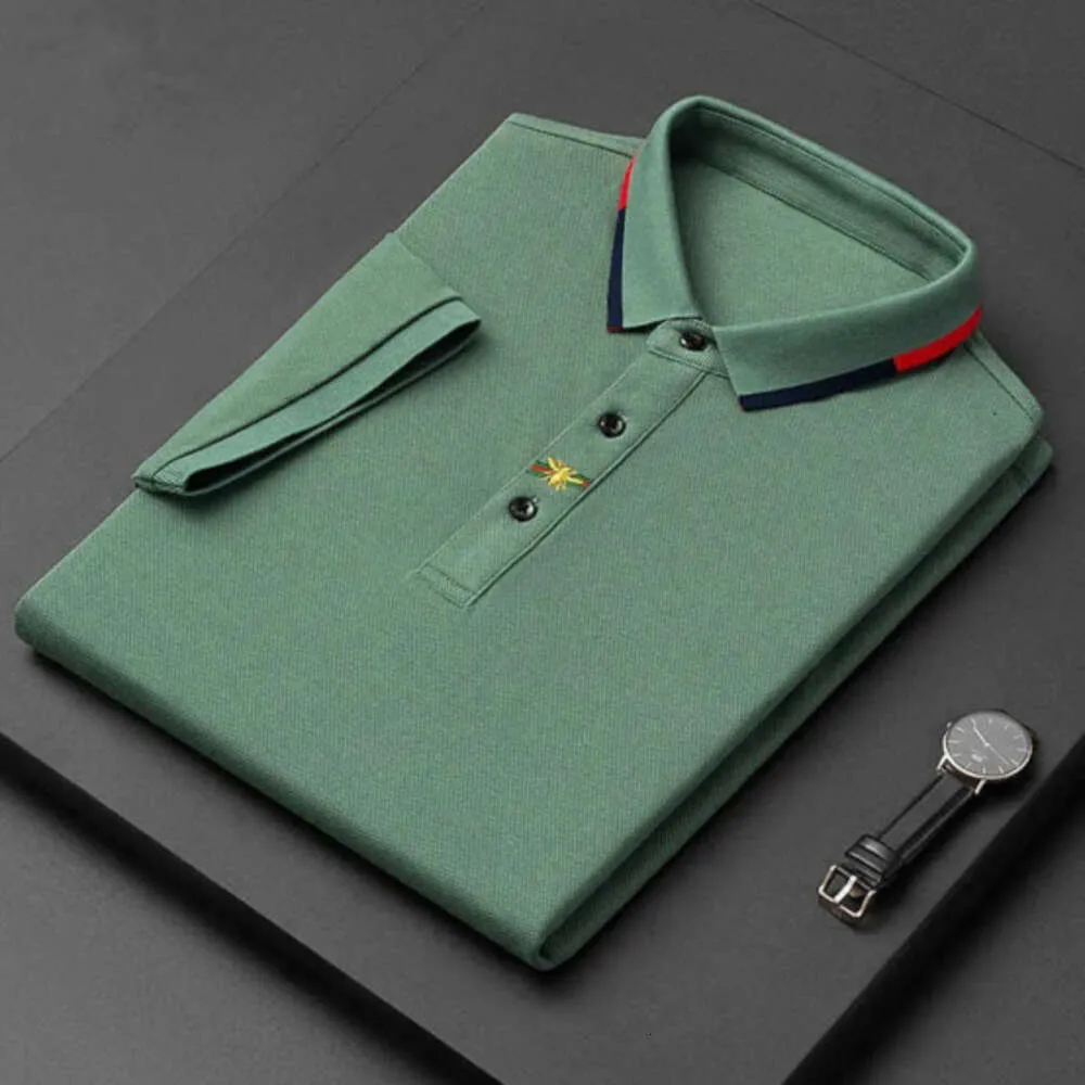 2024 Wysokiej klasy marka Paul krótko-rękawoeved T-shirt Men Polo Shirt 100% bawełna klapy Koreańskie letnie hafty męskie odzież pływowa moda 888yyy
