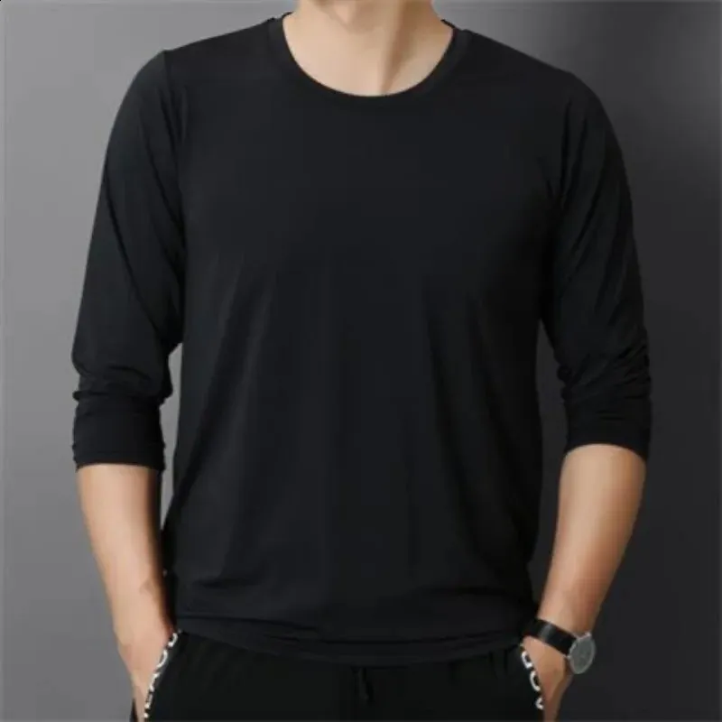 2023 camisetas masculinas de manga longa slim tshirt jovem homem sólido tops de outono camise
