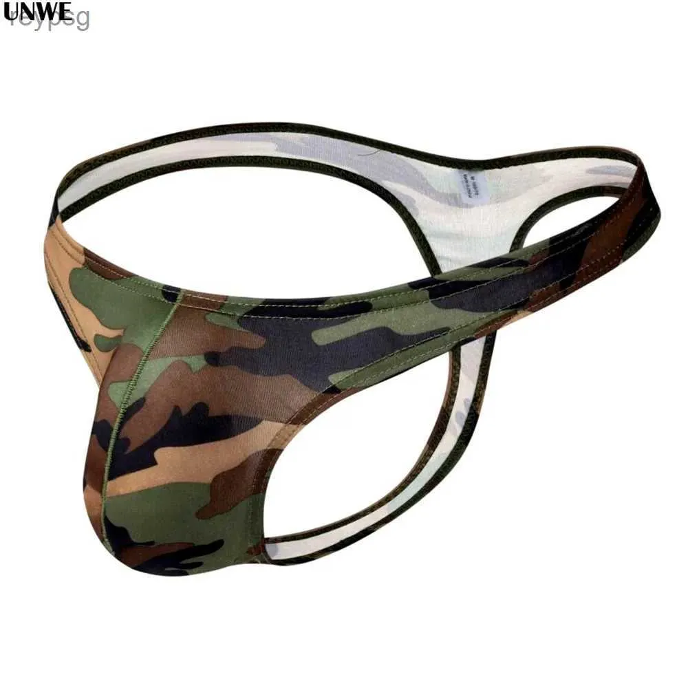 Slip Mutandine Personalità Uomo Sexy U Pouch Perizoma Camouflage Intimo maschile Pene Convesso Vita bassa G-String M-XL YQ240215