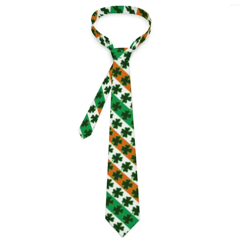 Fliegen St. Patricks Day Krawatte Kleeblatt und Streifen Alltagskleidung Party Hals Lustig für Erwachsene Grafikkragen Krawatte Geschenk