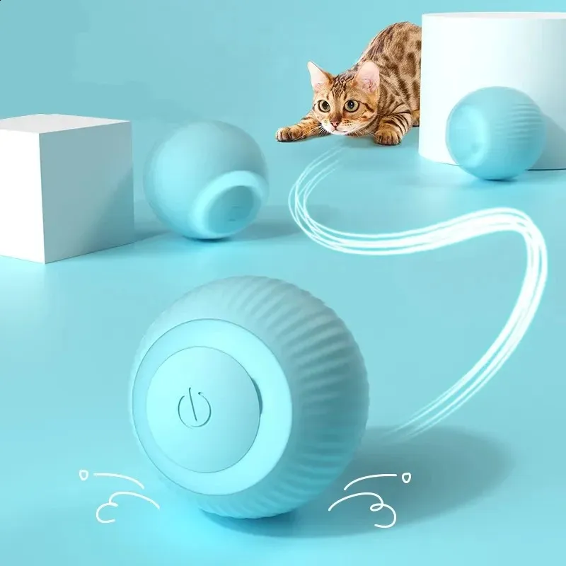 Electric Cat Ball Toys Automatyczne toczenia Smart Cat Toys Interactive for Cats Training Selfing Kitten Toys for Indoor Gra 240125